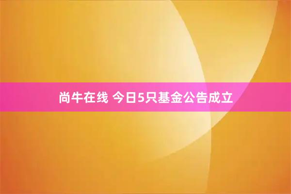尚牛在线 今日5只基金公告成立