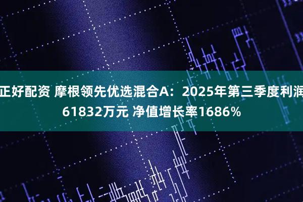 正好配资 摩根领先优选混合A：2025年第三季度利润61832万元 净值增长率1686%